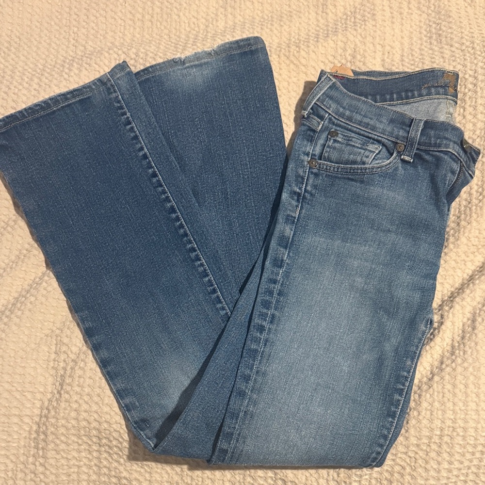 7 For All Mankind Blue Flare & Wide Leg Jeans